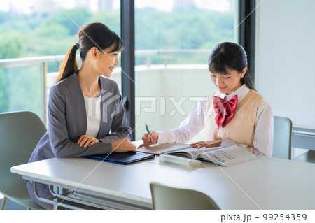 勉強する女子中学生 99254359