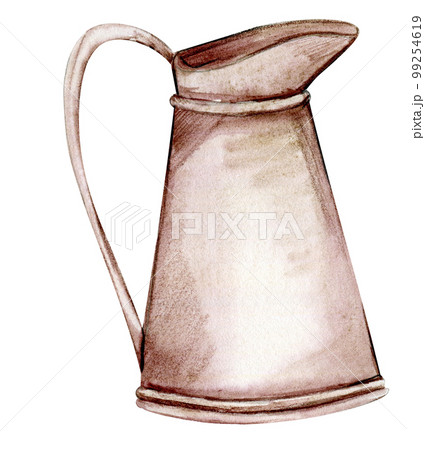 Hand painted watercolor rusty old element. An old rusty enamel element. Hand-drawn in watercolour on a white background. Perfect for wedding invitation, greetings card, posters,party decor. Hand painted watercolor rusty old element. An old rusty enamel element. Hand-drawn in watercolour on a white background. Perfect for wedding invitation, greetings card, posters,party decor. 99254619
