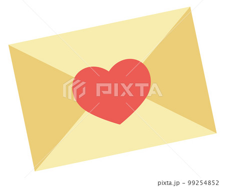 Love letter color icon. Heart on paper envelope 99254852