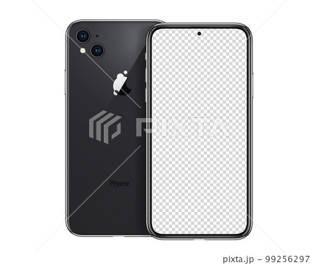 Realistic smart phone mockup. Cell phone isolated on white concept with blank transparent screen. 3d vector smartphone in front and back view for your app ui design. Realistic smart phone mockup. Cell phone isolated on white concept with blank transparent screen. 3d vector smartphone in front and back view for your app ui design. 99256297