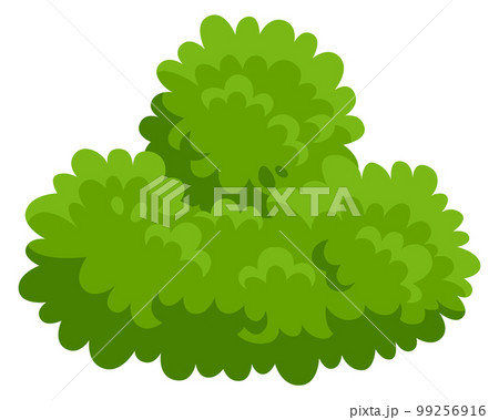 Green foliage icon. Cartoon bush. Game landscape element 99256916