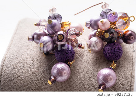 stylish and fashion earring billet . fashion and hobby concept 99257123