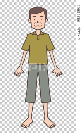 Barefoot skinny middle-aged man, uncle Barefoot skinny middle-aged man, uncle 99258963