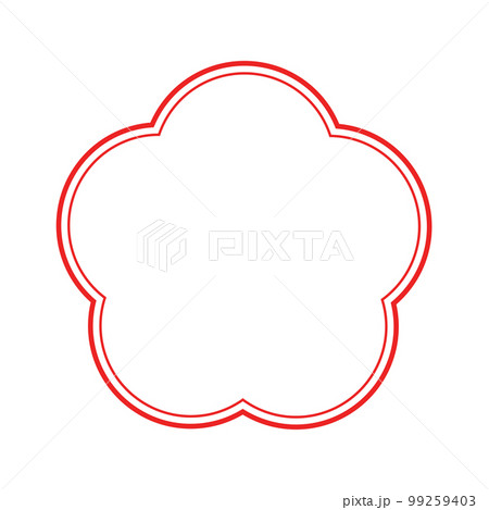 お祝いスタンプ、アイコンフレーム10 梅型 99259403