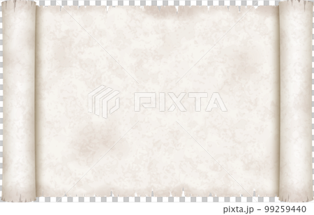 古びて破れかけた昔の紙の巻物のイメージ　フレーム 99259440
