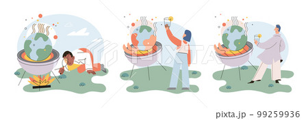 Global warming. High temperature and hot weather Earth. Climate change concept Global warming. High temperature and hot weather Earth. Climate change concept 99259936