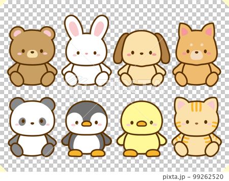 どうぶつのぬいぐるみ_イラスト素材セット どうぶつのぬいぐるみ_イラスト素材セット 99262520