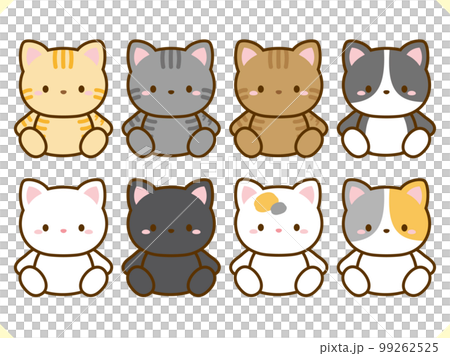 Cute cat illustration material set 99262525