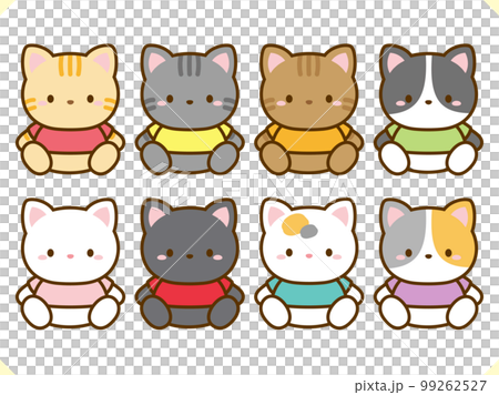Illustration material set of a cat wearing clothes 99262527