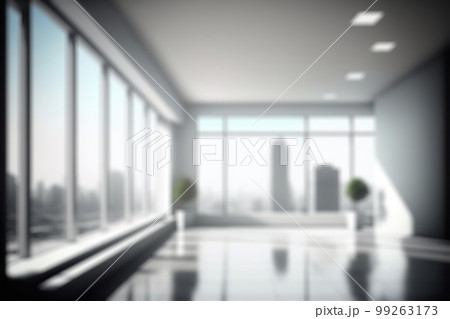 Blur background of empty modern office background in city center . Workspace interior design . Blur background of empty modern office background in city center . Workspace interior design . 99263173