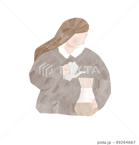 コーヒーを入れる女性 99264667