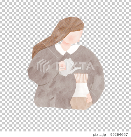 コーヒーを入れる女性 99264667
