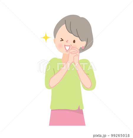 感激するシニア女性のベクターイラスト素材 99265018