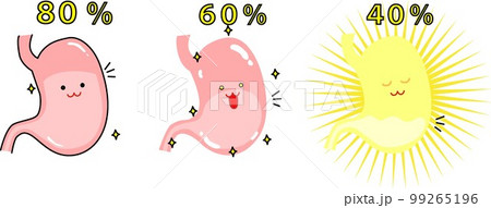 腹八分と腹六分と腹四分の腸 99265196
