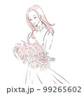 花束を持った優しい雰囲気の女性 99265602
