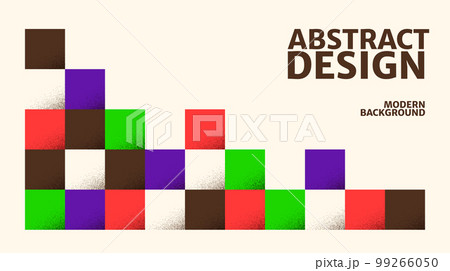 Abstract square shapes design. Modern brutalist poster in bold colors with texture. Modernism graphic design template layout. Vector geometric background Abstract square shapes design. Modern brutalist poster in bold colors with texture. Modernism graphic design template layout. Vector geometric background 99266050