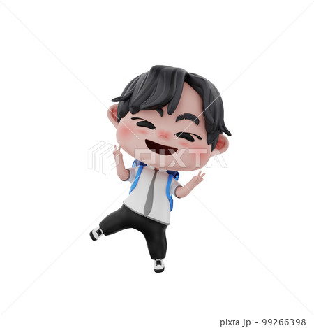 3d render cute character education illustration 3d render cute character education illustration 99266398