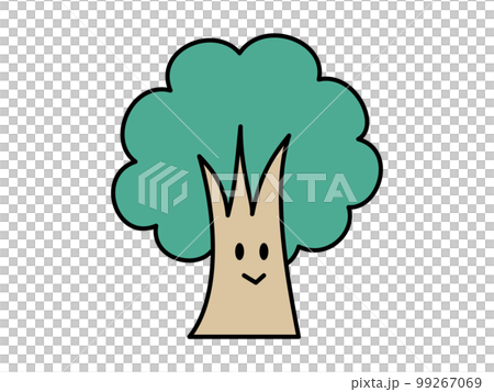 Cute tree character smiling 99267069