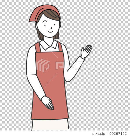 Supermarket female clerk giving guidance Supermarket female clerk giving guidance 99267152