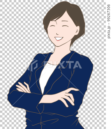 腕を組み笑顔のビジネスウーマン 99267306