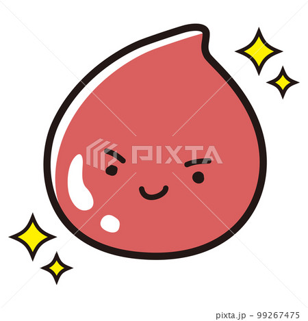 きれいな赤色のしずくのキャラクター(血液、食品、健康、医療など) きれいな赤色のしずくのキャラクター(血液、食品、健康、医療など) 99267475