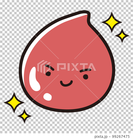 きれいな赤色のしずくのキャラクター(血液、食品、健康、医療など) きれいな赤色のしずくのキャラクター(血液、食品、健康、医療など) 99267475