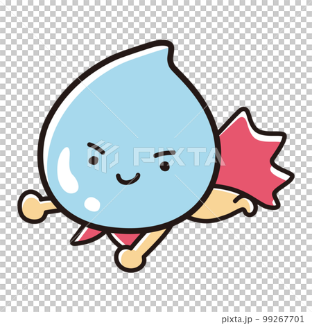 Illustration of light blue drops (moisture, sweat, tears, moisture, etc.) hero character Illustration of light blue drops (moisture, sweat, tears, moisture, etc.) hero character 99267701