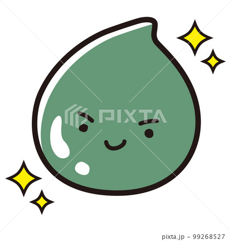 きれいな緑色のしずくのイラスト（美容、医薬品、クリームなど）キャラクター 99268527
