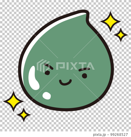 きれいな緑色のしずくのイラスト（美容、医薬品、クリームなど）キャラクター 99268527