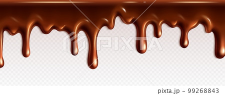 Realistic dripping chocolate texture vector border 99268843