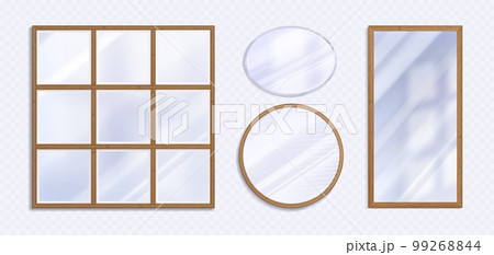 Realistic set of different mirrors on background 99268844