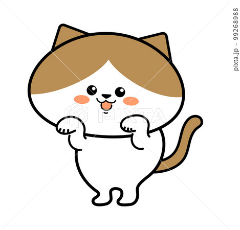 かわいいハチワレ猫のキャラクター　笑顔 99268988