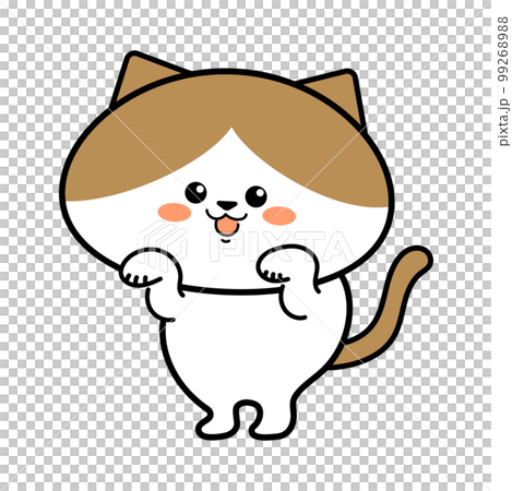 かわいいハチワレ猫のキャラクター　笑顔 99268988