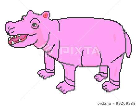 かば(ピンク)_ドット絵 かば(ピンク)_ドット絵 99269538