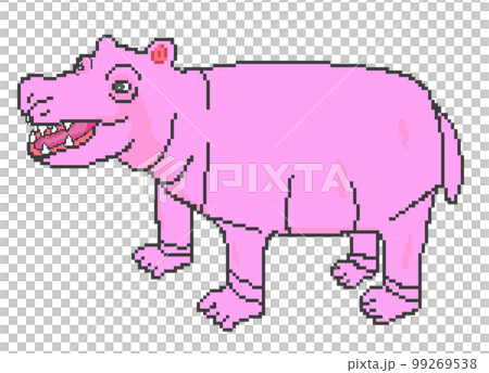 かば(ピンク)_ドット絵 かば(ピンク)_ドット絵 99269538