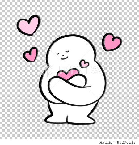 A simple illustration of hugging a heart 99270115