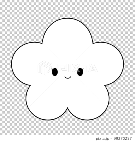 Black and white plum face illustration 99270257