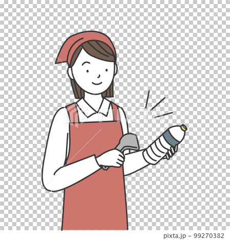 商品をスキャンするスーパーの店員 99270382