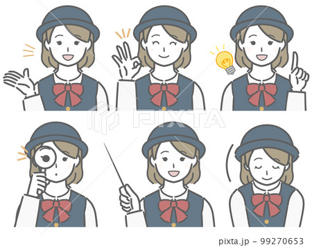解説する若い女性バスガイド 解説する若い女性バスガイド 99270653