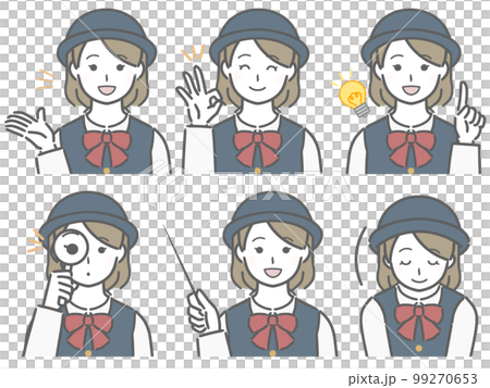 解説する若い女性バスガイド 解説する若い女性バスガイド 99270653