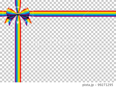 五顏六色的彩虹絲帶裝飾框架 99271295