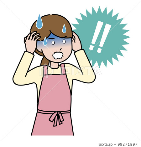 ショックを受けている女性（ビックリマーク付き） 99271897