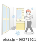 脱衣所が寒くて震えている女性 99271921