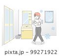 脱衣所が寒くて震えている女性 99271922