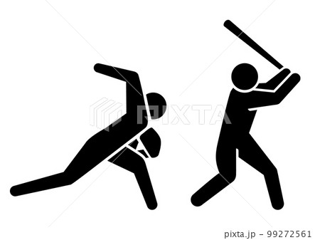野球 ピッチャー&バッターピクトグラム 野球 ピッチャー&バッターピクトグラム 99272561
