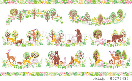 木、花、草などの植物や動物　イラストセット 99273453