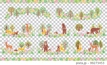 木、花、草などの植物や動物　イラストセット 99273453