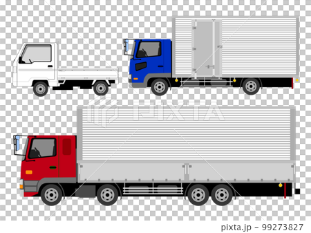 軽トラックと中型トラックと大型トラック 99273827