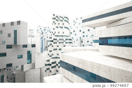 Empty dark abstract concrete smooth interior . Architectural background. 3D illustration and rendering Empty dark abstract concrete smooth interior . Architectural background. 3D illustration and rendering 99274607
