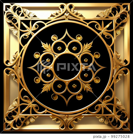 金色のメタリック調の装飾　パターン 99275028